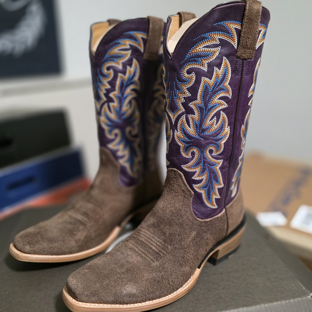 Ariat Purple and Brown Western Boots